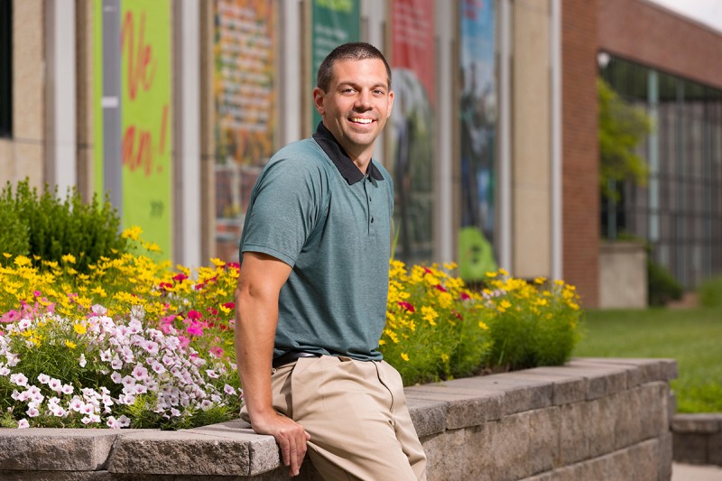 Tyler Lenga, MPA '12, not only oversees the First Year Experience courses, he also co-teaches a class on juggling.