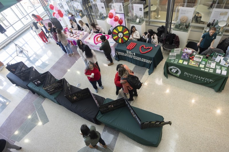 Various campus partners table at the 