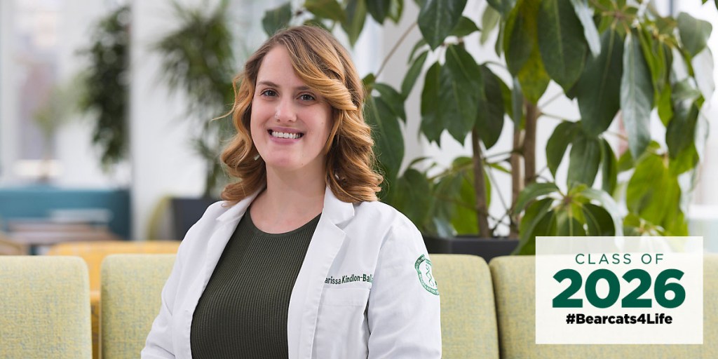 Soon-to-be graduate Karissa Kindlon-Ballas shifted from dental hygiene to pharmacy, balancing family, work, and school while excelling at SOPPS and aspiring to mentor future pharmacists. Image Credit: Jonathan Cohen.